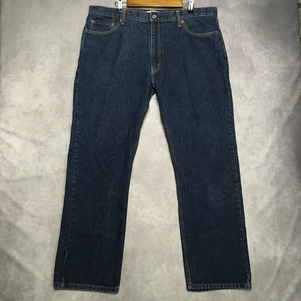Levis‎ Mens 505 Straight Fit Blue Jeans size 40x32 Cotton Denim Pants